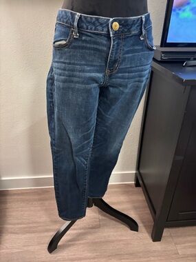American Eagle Outfitters Slim Straight Jeans in Dark Blue